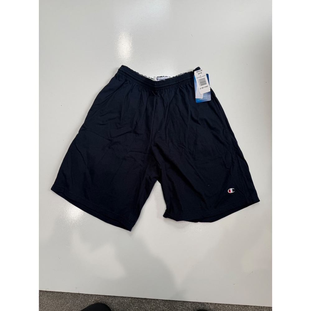 Champion Mens Jersey Shorts Navy Blue Elastic Waist Pockets‎ Medium NEW